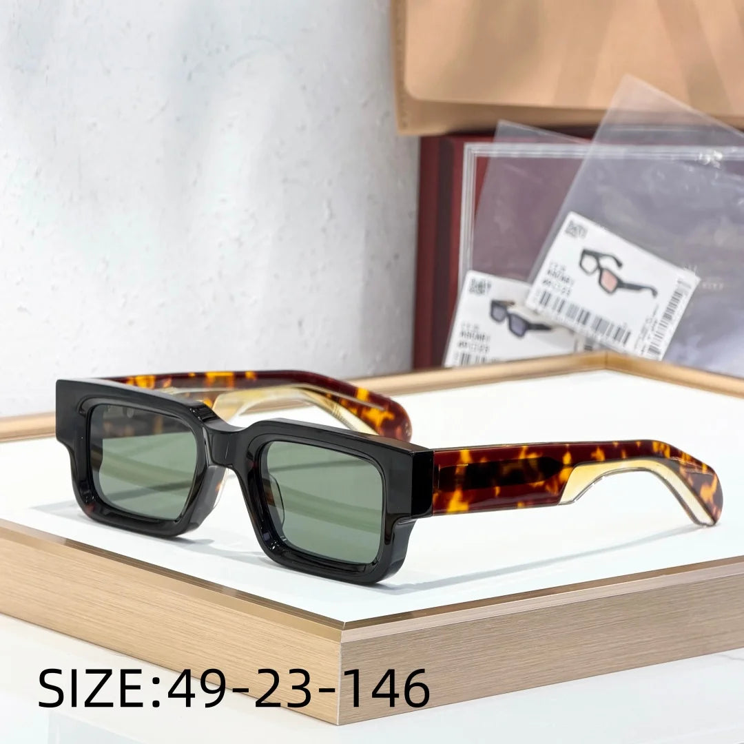 Luxury Unisex Rectangle Sunglasses Men Women Thick Acetate ASCARI New Fashion Polarized UV400 Oversized Trendy Eyewear