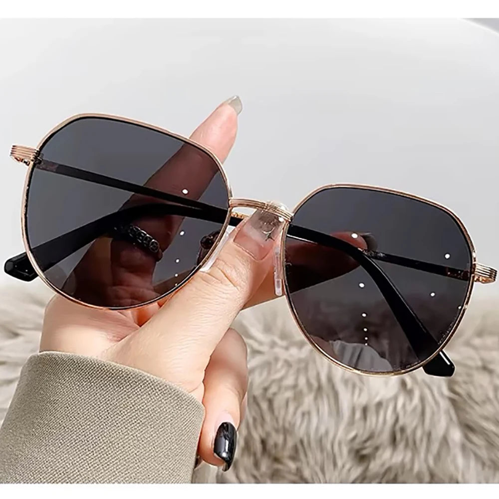Driving Sunglasses Women Metal Polarized Large Frame Sun Glasses Fashion UV400 Shades Brand Designer Outdoor Anti Glare Goggles