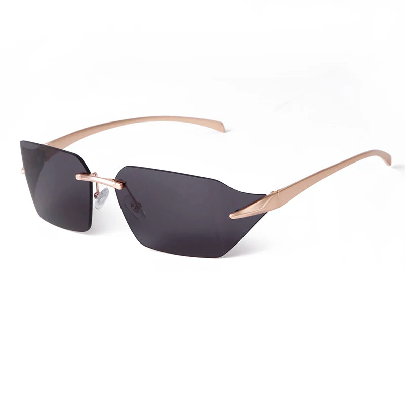 SORVINO Luxury Retro Wrap Around Sunglasses Designer Trendy Rimless Sun Glasses Cyberpunk Eyewear for Women Men Rave Party