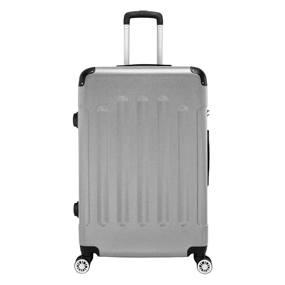 3Pcs Luggage Set ABS Trolley Spinner 20"/24"/28" Suitcase Hard Shell Grey