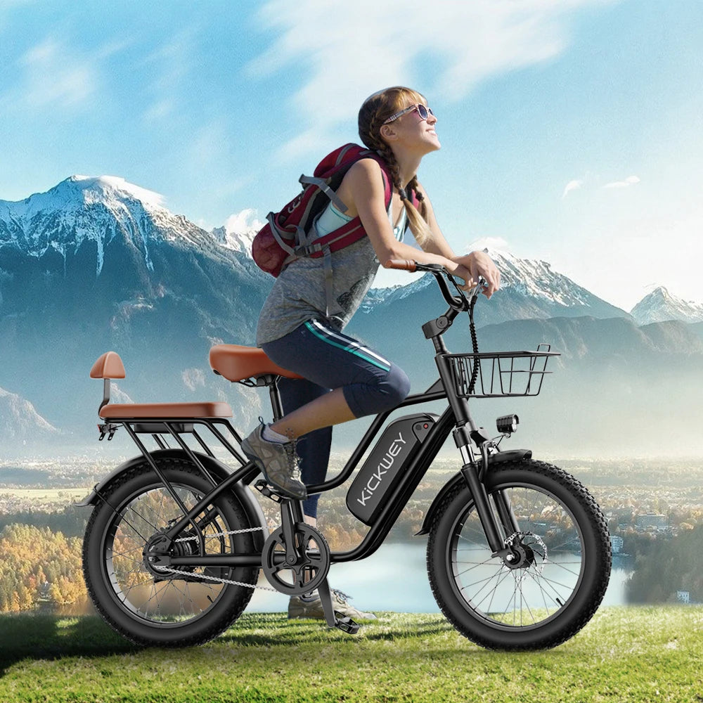 Kickwey LD20 Electric Mountain Bike 1500W Power Motor 48V20Ah Portable Battery Ebike Long Range Dual Disc Brakes Electric Bike