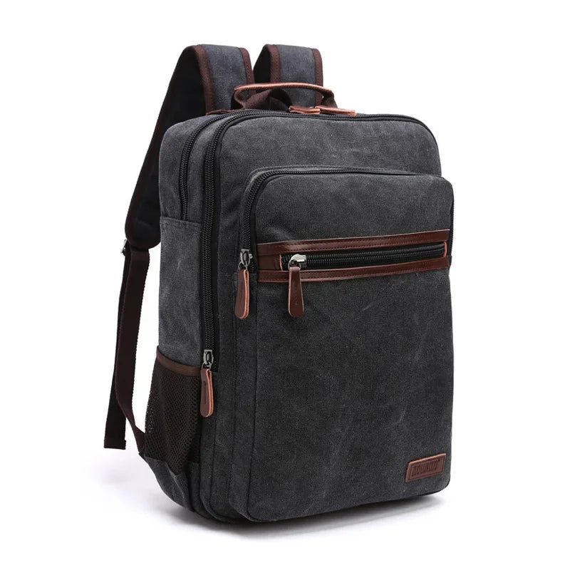 Vintage Canvas Backpack Men Large Capacity Travel Shoulder Bag School Bags For Teenagers Male Notebook Laptop Backpack For Men