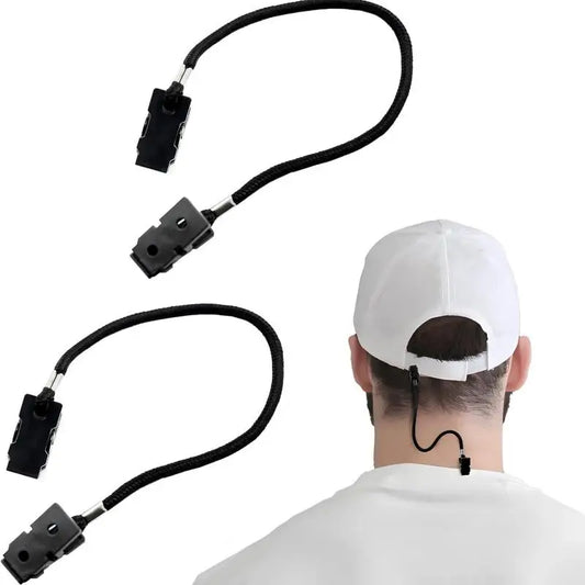 ﻿2Pcs Cap Wind-proof Rope Hat Clips Cap Retainer Outdoor Scarf Clip Lanyard Rope Cord For Camping Hiking Travel Equipment