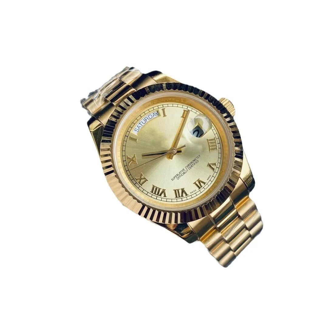 2025 New Luxury Rose Gold Men's Automatic Watch Mechanical Watch AR Sapphire Glass Date Watch Men's
