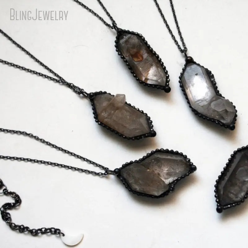 10pcs Minimal Herkimer Tibetan Quartz Layered Chain Necklace Wicca Y2k Jewelry Goth Choker Boho Goblincore Emo Talisman Arcane