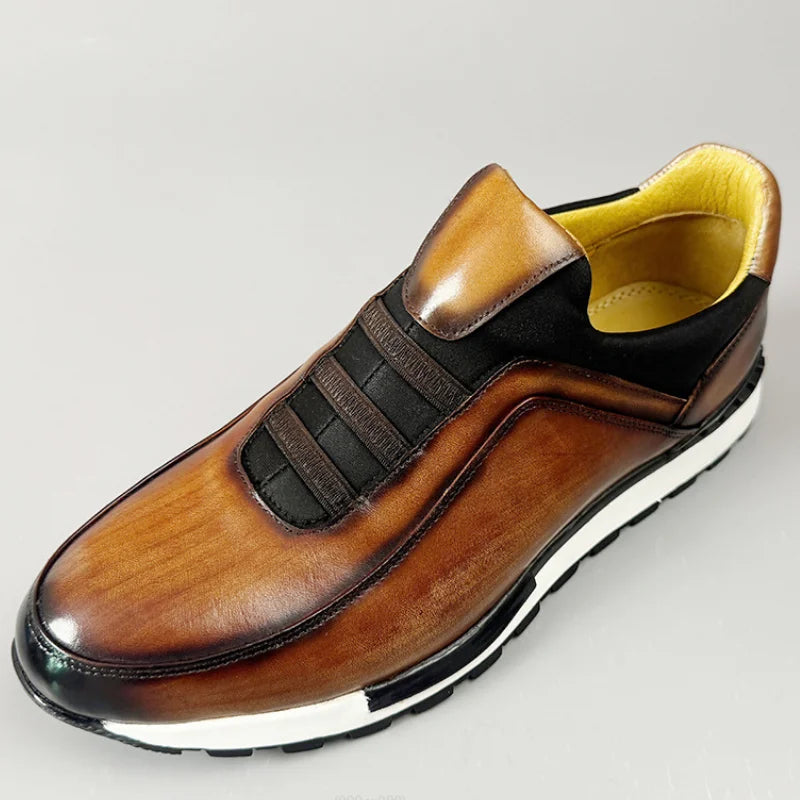 New retro Korean-style handmade leather shoes, trendy men's shoes, leather shoes, genuine leather sports casual shoes a29