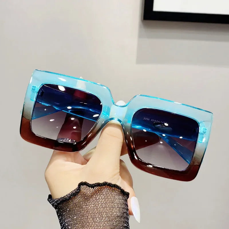 Women's Sunglasses Neutral UV Resistant Solid Color Sunglasses UV Resistant Retro Large Frame Glasses