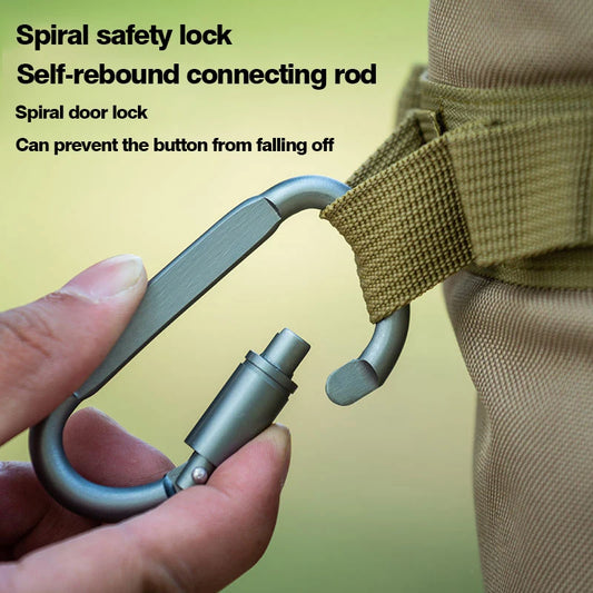 1/5 Camping Backpack Keychain Tent Hook Survival Buckle Tactical Carabiner Aluminium Alloy Mountaineering Buckle Camping Tool