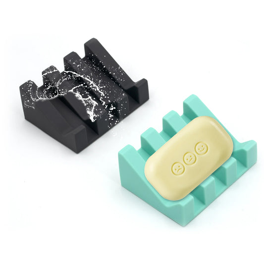 1pc silicone drainage soapdish, automatic drainage soap rack, bathroom soap rack, bathroom accessories.