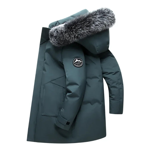 2024 winter new jacket live broadcast men's down jacket youth Korean version thick medium long hooded warm men