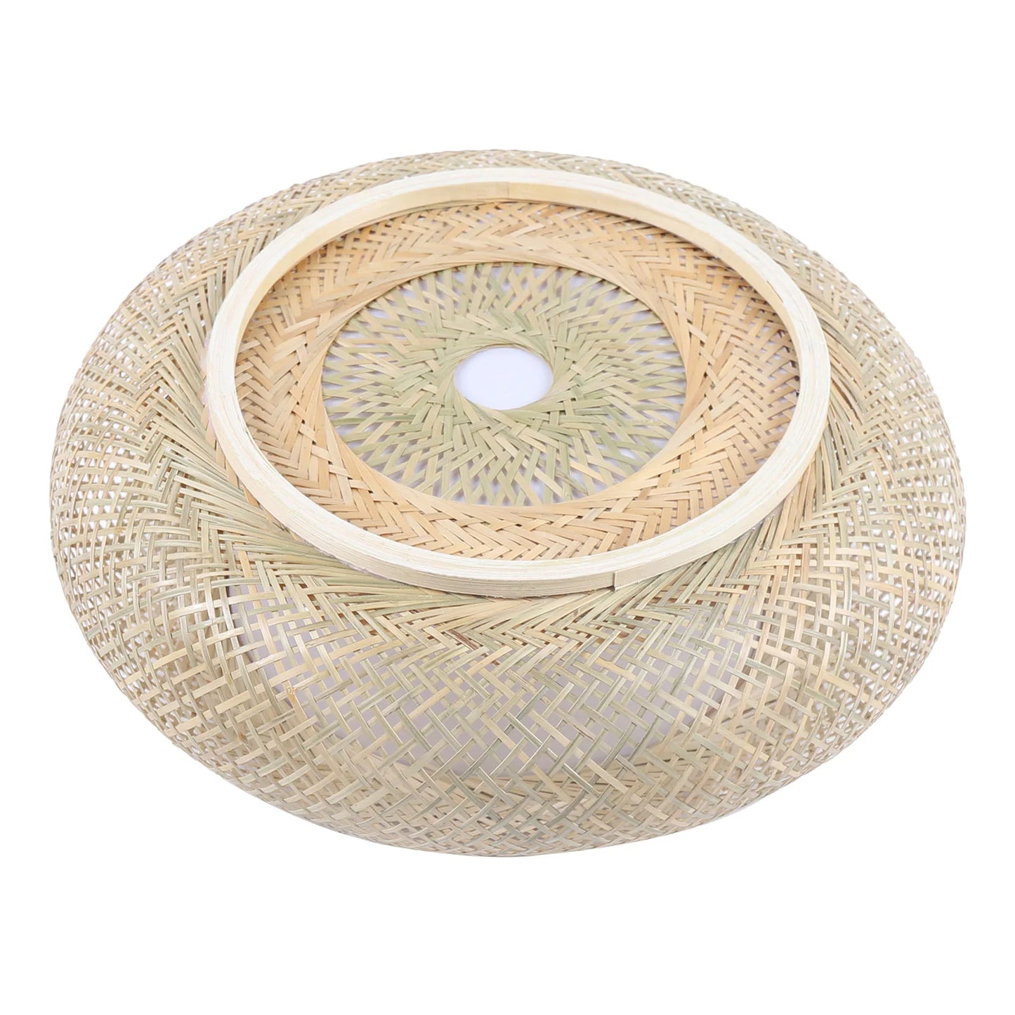 110V Bamboo Ceiling Light Rattan Ceiling Fixture Hanging Lamp Flush Mount Ceiling Lamp 3*E26 bulbs (Not Included)