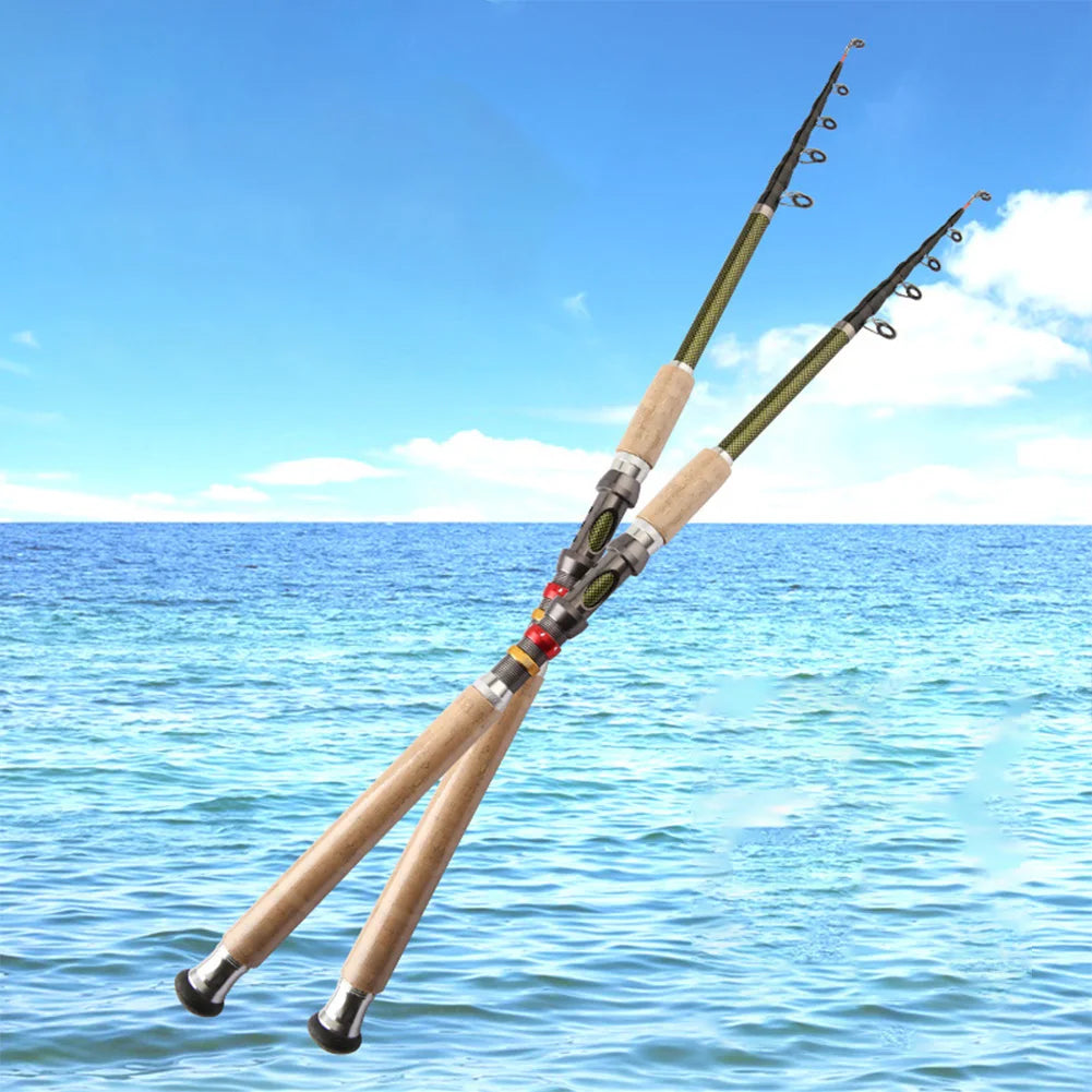 Carbon Fiber Telescopic Fishing Rod Spinning Fishing Rod Portable Travel Rod for Bass Pike Carp Fishing