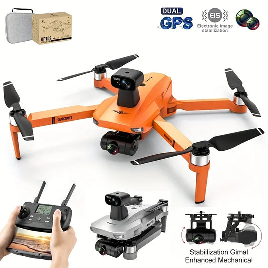KF102 GPS Drone 4k Profesional 8K HD Camera 2-Axis Gimbal Anti-Shake Aerial Photography Brushless Foldable Quadcopter 1.2km