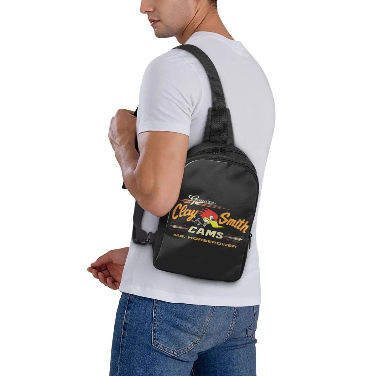 Made In The USA Street Mr.Horsepower Clay Smith Cams Chest Bag Men Sling Crossbody Backpack Chest Bag Daypack Shoulder Bag