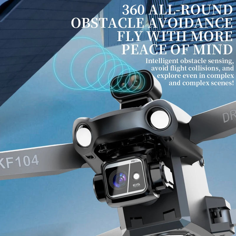 NEW KF104 MAX2 GPS Drone 4K Professional 3-Axis Gimbal Obstacle Avoidance 6KM EIS Drones With Camera Foldable RC Quadcopte