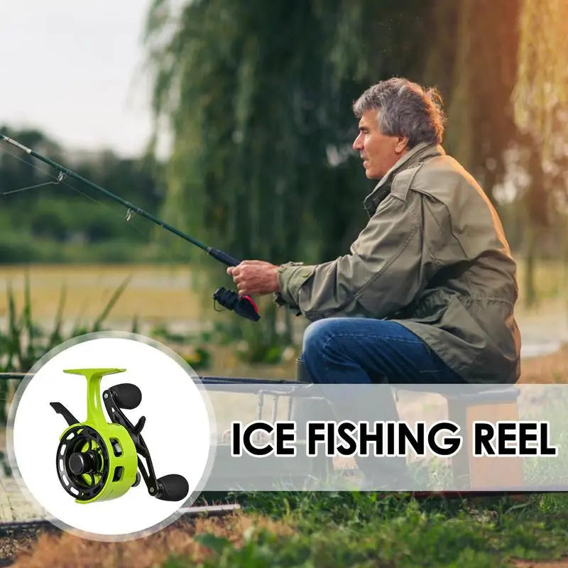 Ice Fishing Reel Large Spool Diameter Inline Freespool Reel Wear-Resistant 31 BB Ice Fishing Gear for Sea Lake Pond Metal Spool