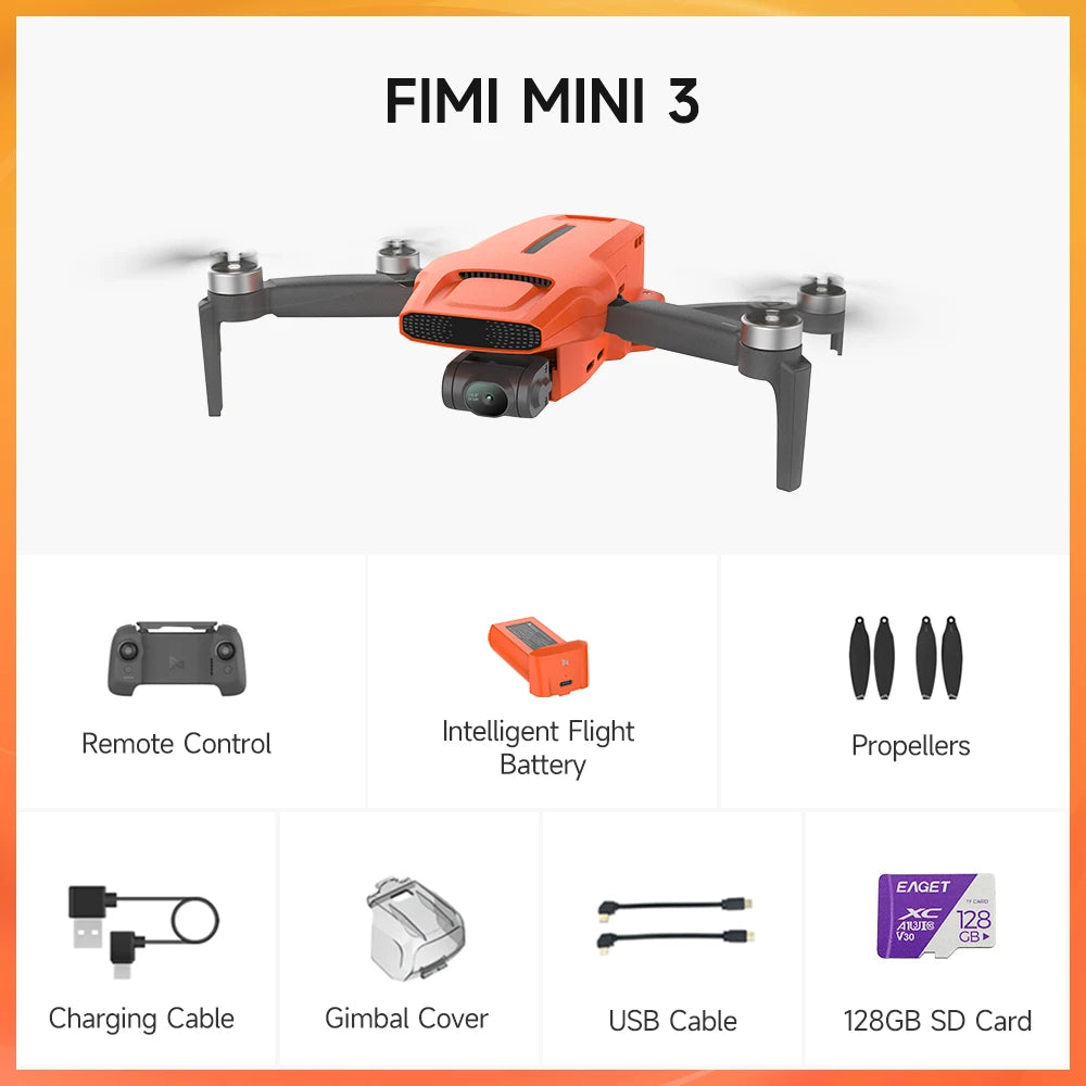 FIMI MINI 3 new drone 4K 60fps 9km range 3-axis Gimbal 249g Ultralight design AI Super Night Video smart tracking mini pro drone