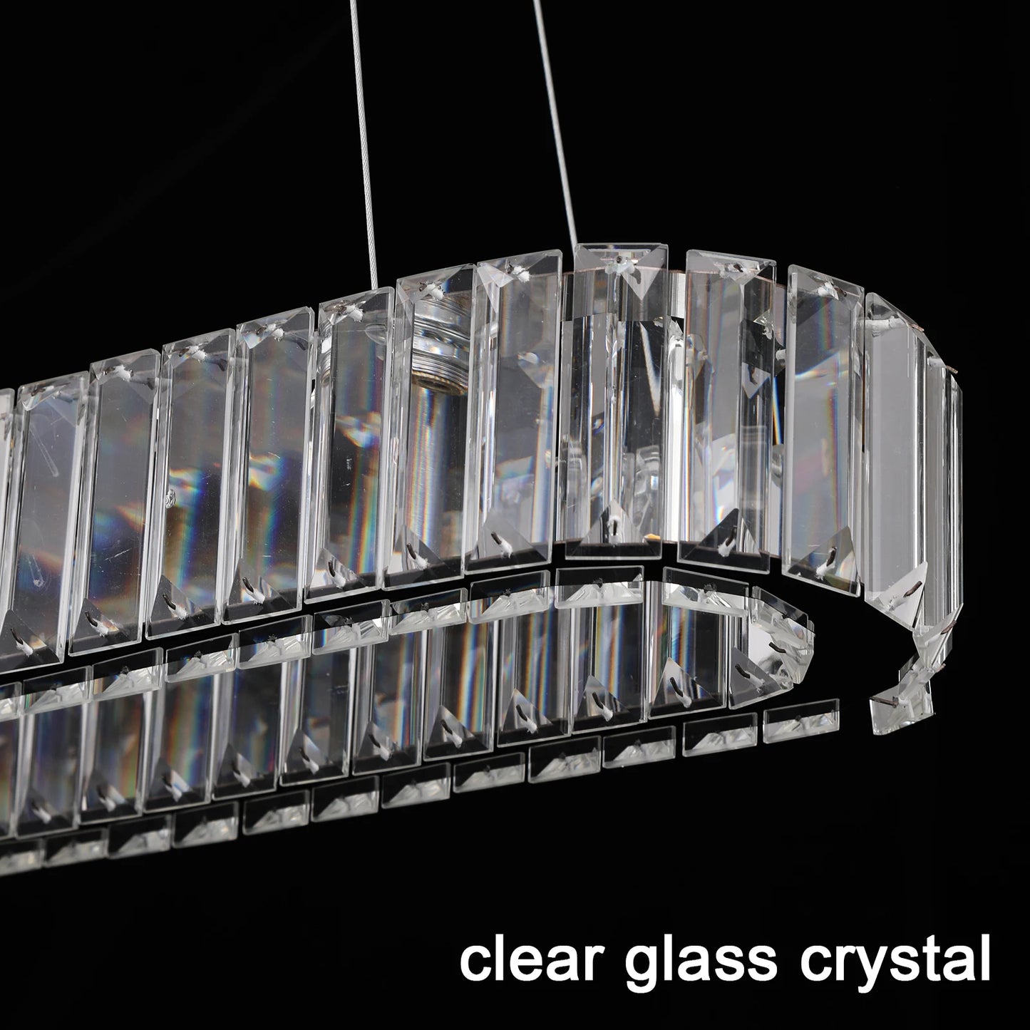 Modern Pendant Light Luxury Crystal Oval Design Led Chandelier Ceiling Lamp Nordic Hanging Fixture Living Bedroom Hotel Lustres