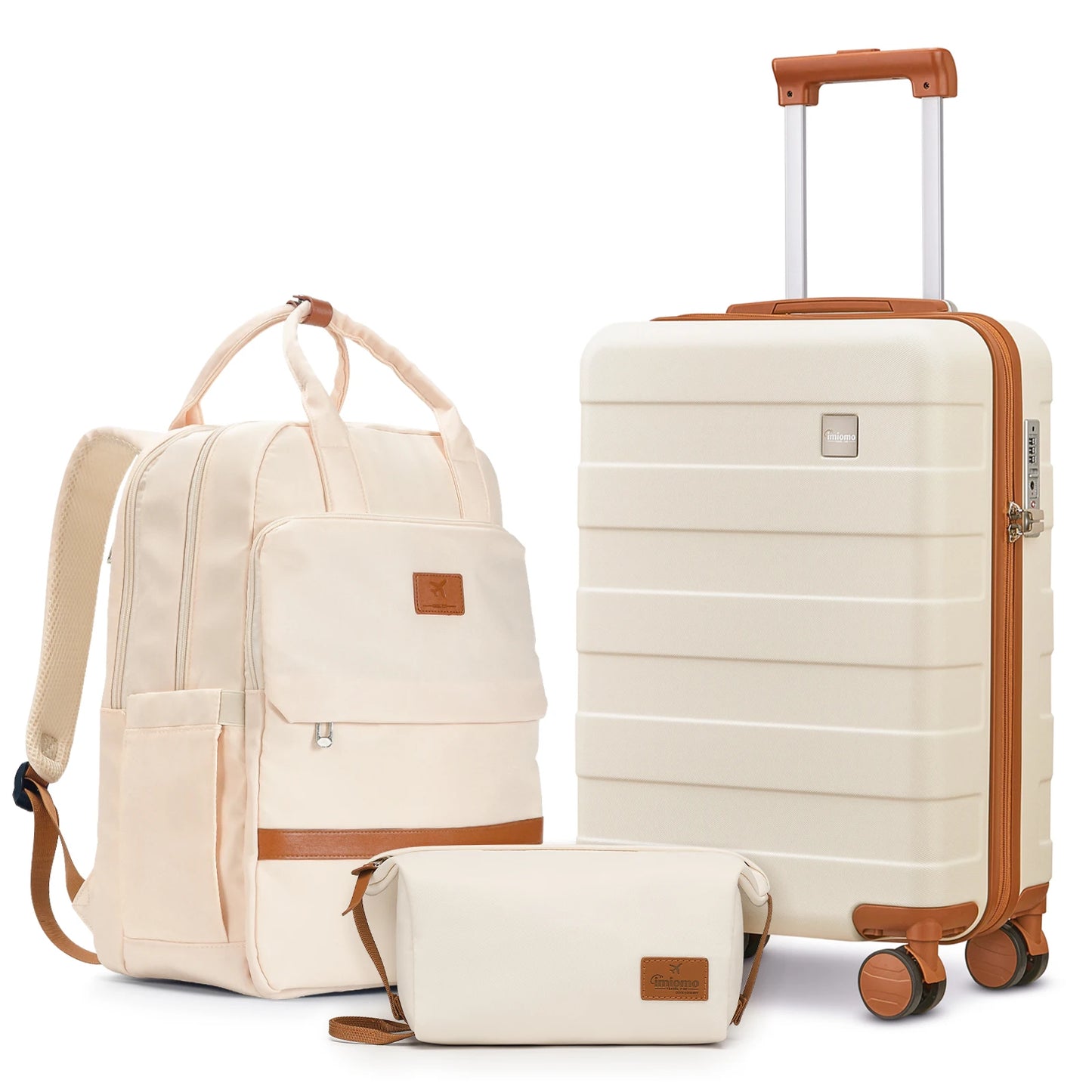 imiomo Travel Luggage Sets, Hard Shell Lightweight Carry on Suitcase with Travel Bag, TSA Lock, Durable Silent Spinner Wheels