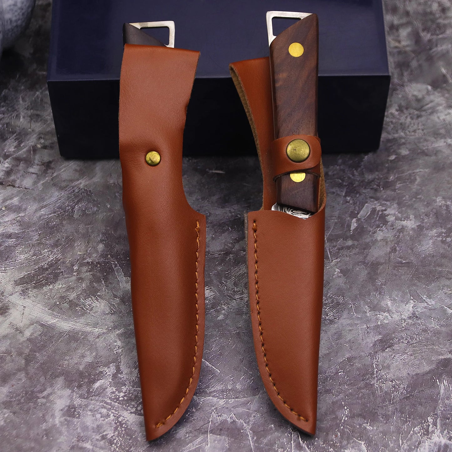 WPKOPYA USA 420C steel (Damascus pattern) Outdoor knife + sheath, camping knife, hunting knife, EDC knife