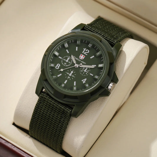Casual Nylon Band Men Military Sports Watches Casual Quartz Wristwatch Male Clock Reloj Hombre（Without Box）
