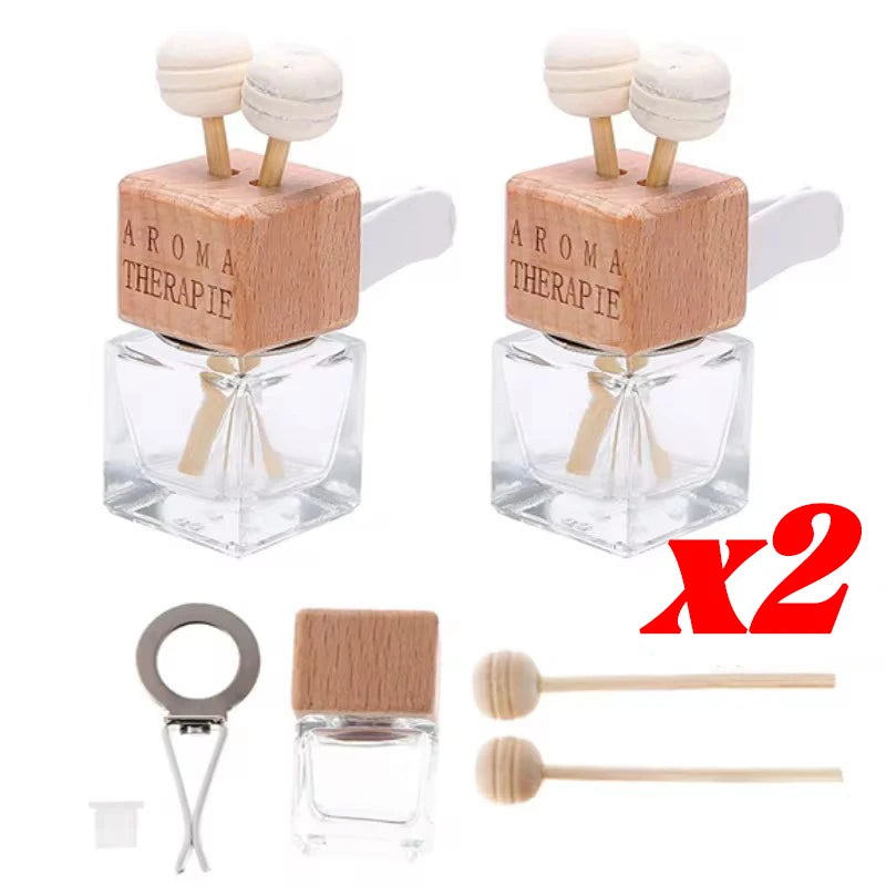 8ml Car Air Freshener Perfume Clip Empty Glass Bottle Fragrance Ornament Vent Outlet Diffuser Empty Essential Oil Glass