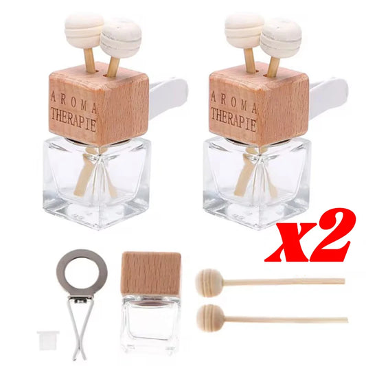 8ml Car Air Freshener Perfume Clip Empty Glass Bottle Fragrance Ornament Vent Outlet Diffuser Empty Essential Oil Glass