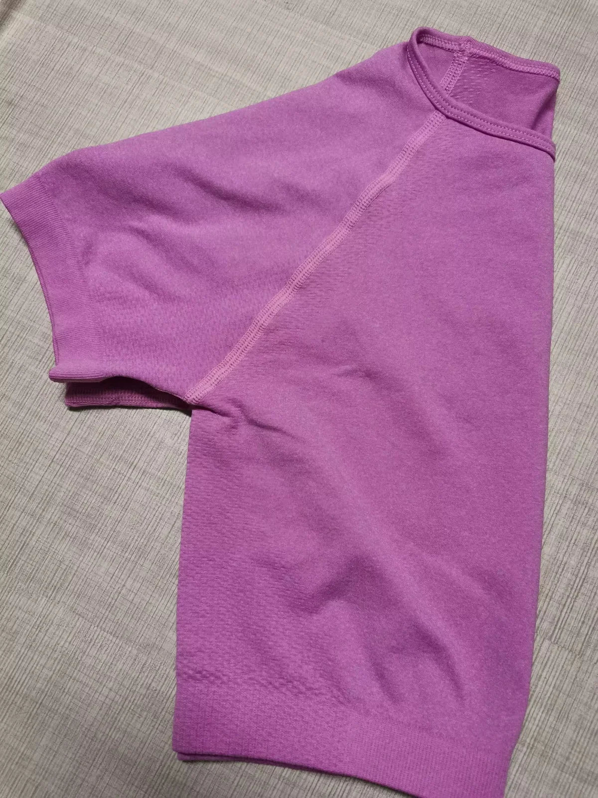 Women's Knitted Seamless Running Sports Short Sleeve Top Fitness Yoga Wear