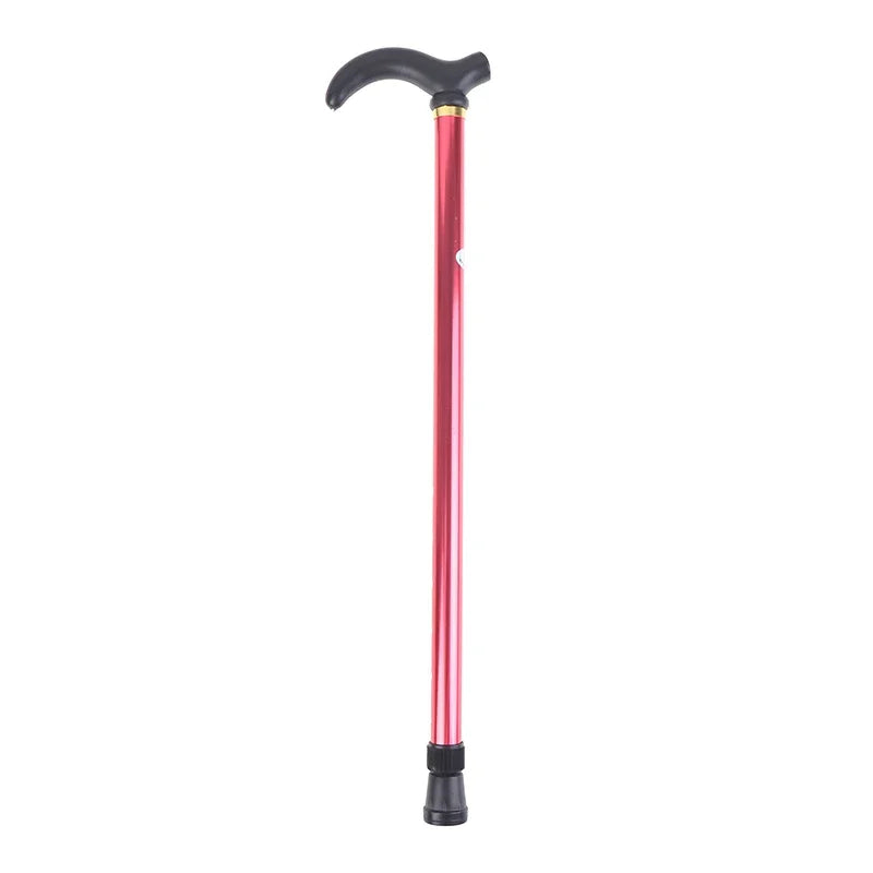 1PC 75-90cm Aluminum Alloy Adjustable Walking Stick 2 Section Stable Anti-Skid Crutch Old Man Hiking Cane Height
