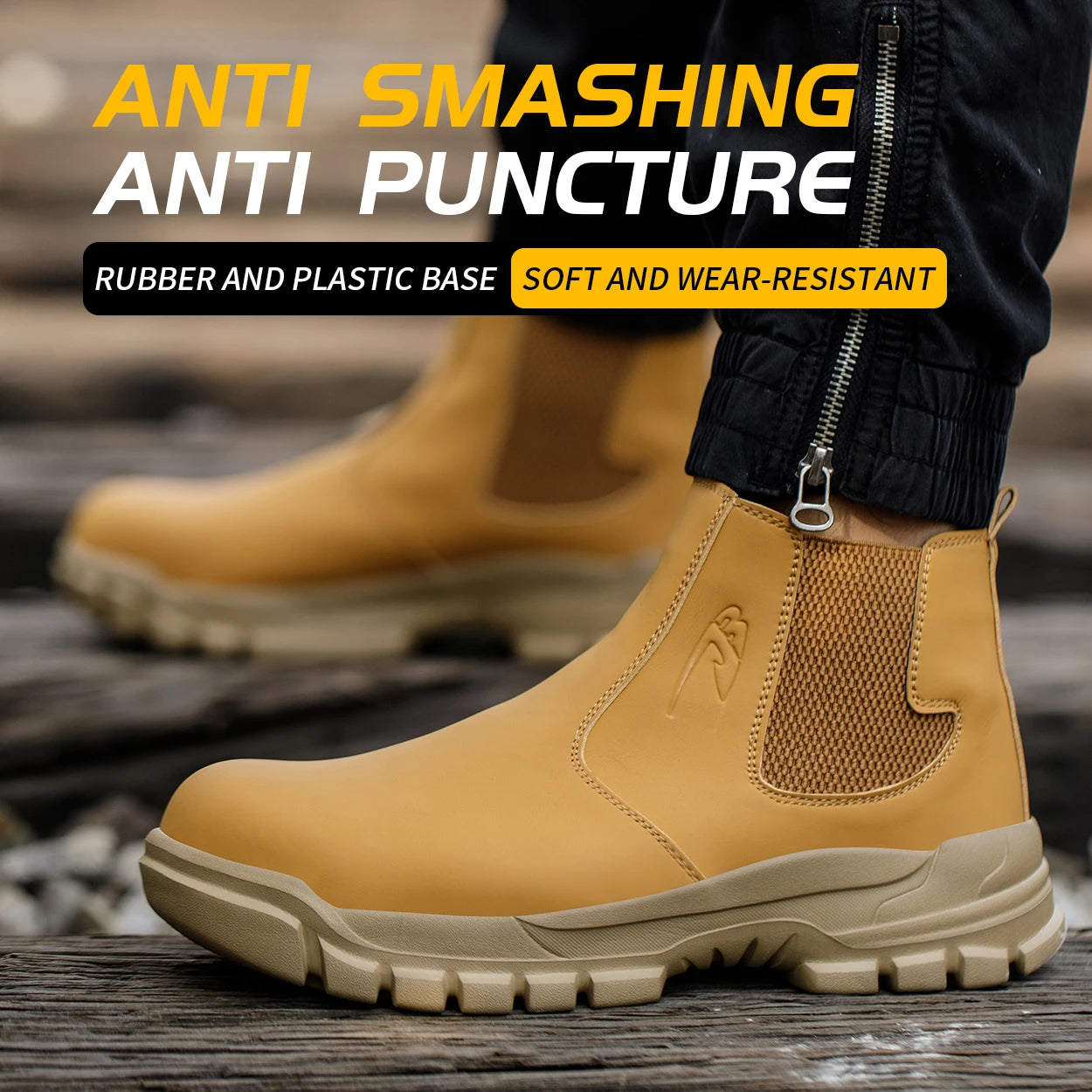 Waterproof Men's Safety Work Boots Steel Toe Shoes Anti Impact And Anti-Puncture Outdoor Adventure Hiking Protective Boots