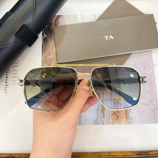 Original For LIANGCHENDIT DT DTS436 Green Lenses Driving Anti-Glare Men Sunglasses Top Quality Retro Luxury Women Couple Eyewear