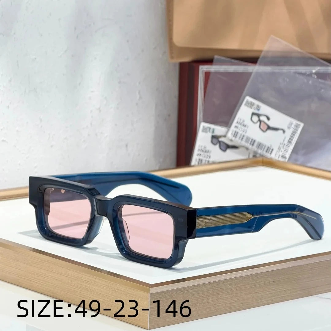 Luxury Unisex Rectangle Sunglasses Men Women Thick Acetate ASCARI New Fashion Polarized UV400 Oversized Trendy Eyewear