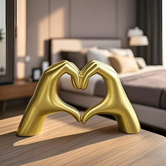 Creative Heart Hand Statue Abstract Hand Love Figurines Living Room Bedroom Modern Home Desktop Wedding Decoration