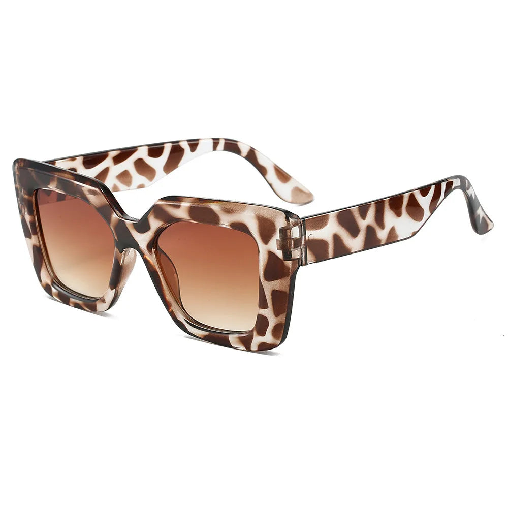 New Fashion Square Women Luxury Sunglasses Retro Designer Men Trending Leopard Blue Green Sun Glasses Shades UV400 Glasses