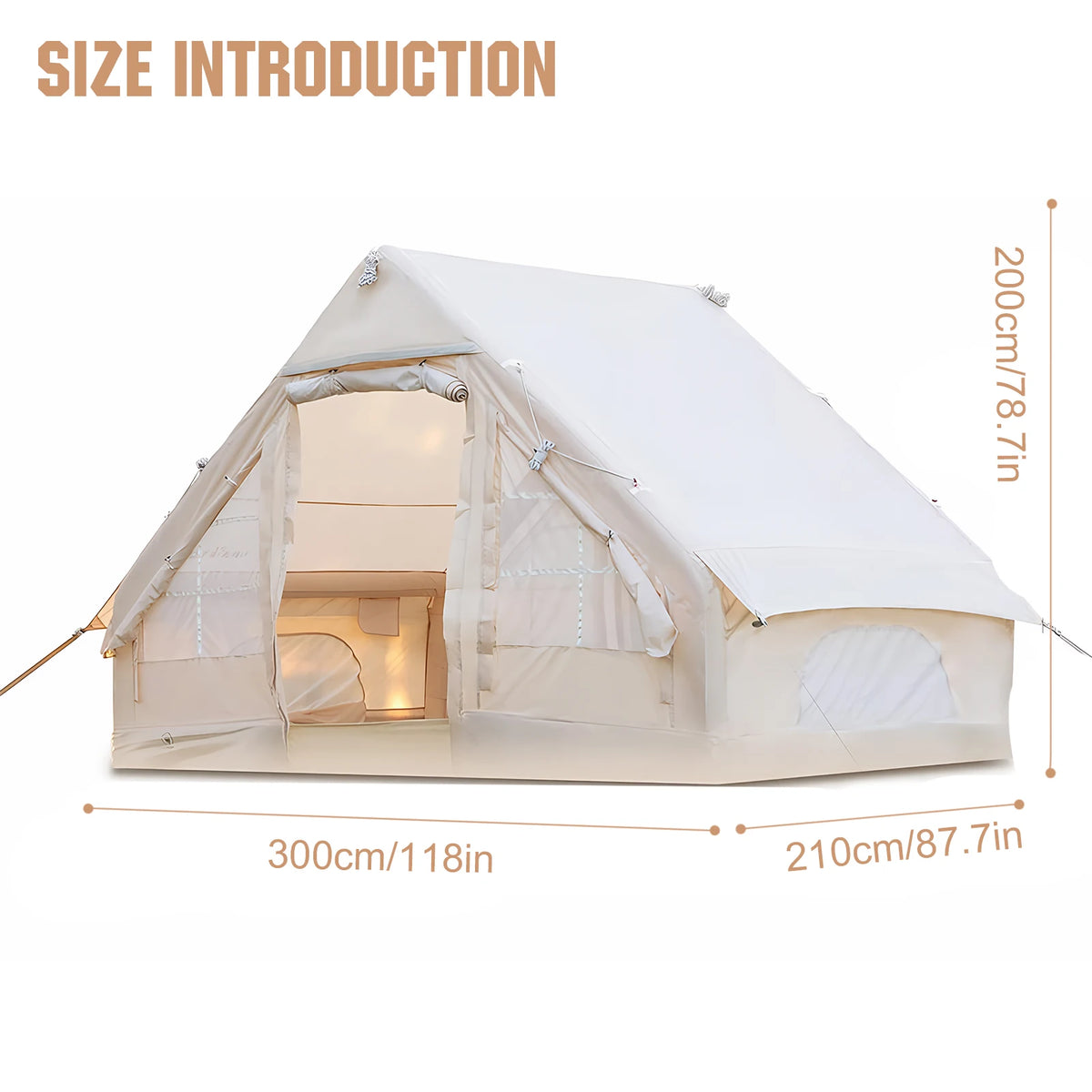 for 4-6 People Instant Glamping Camping Tents House with Hand Pump Self-Supporting Air Tent Storage Bag for Adults Travel Hiking