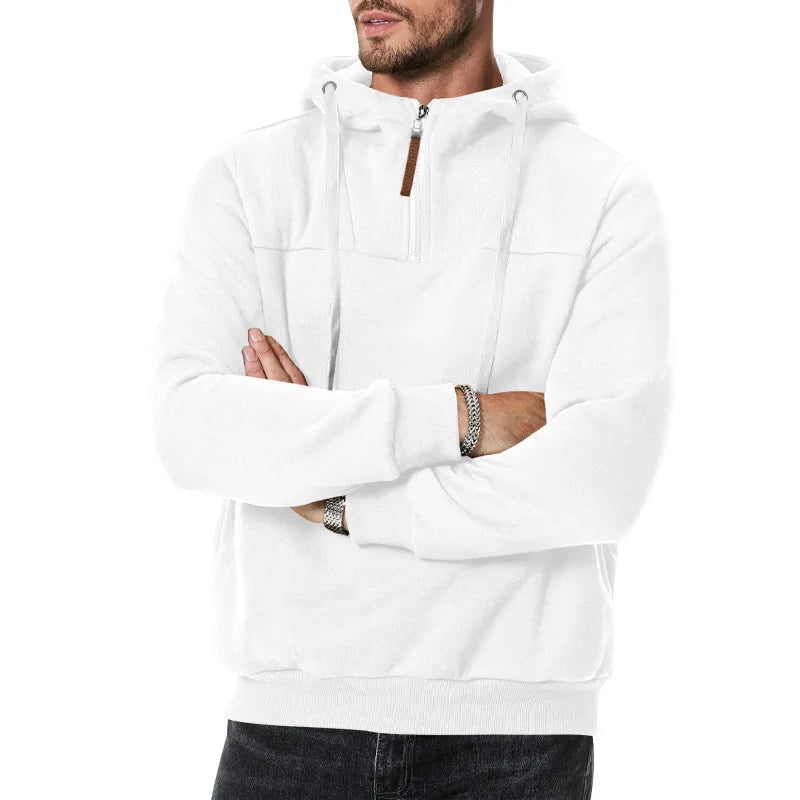 2025 cross-border men's clothing wholesale fleece sleeve autumn and winter casual hooded new sweater
