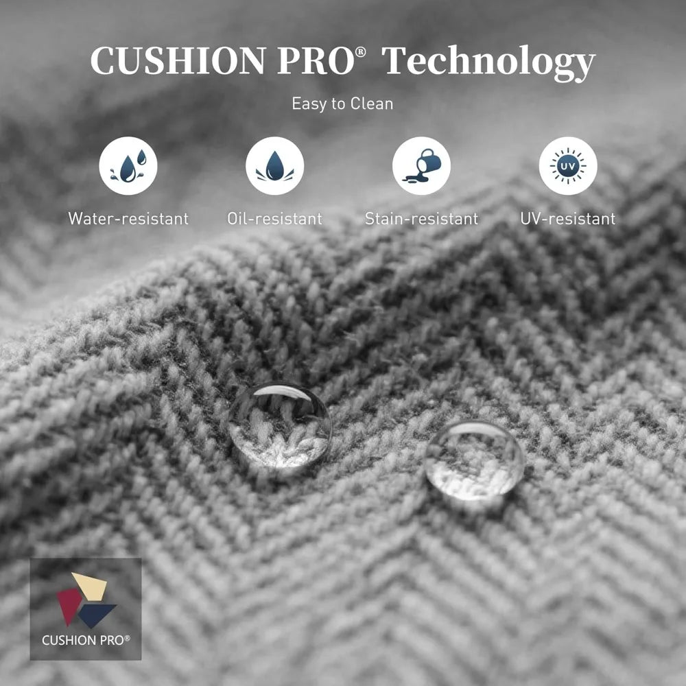 4 Piece Metal Outdoor Patio Furniture Set, Patio Conversation Sets 1 2-Seater Sofa, 2 Single Sofa with 5.75" Extra Thick Cushion