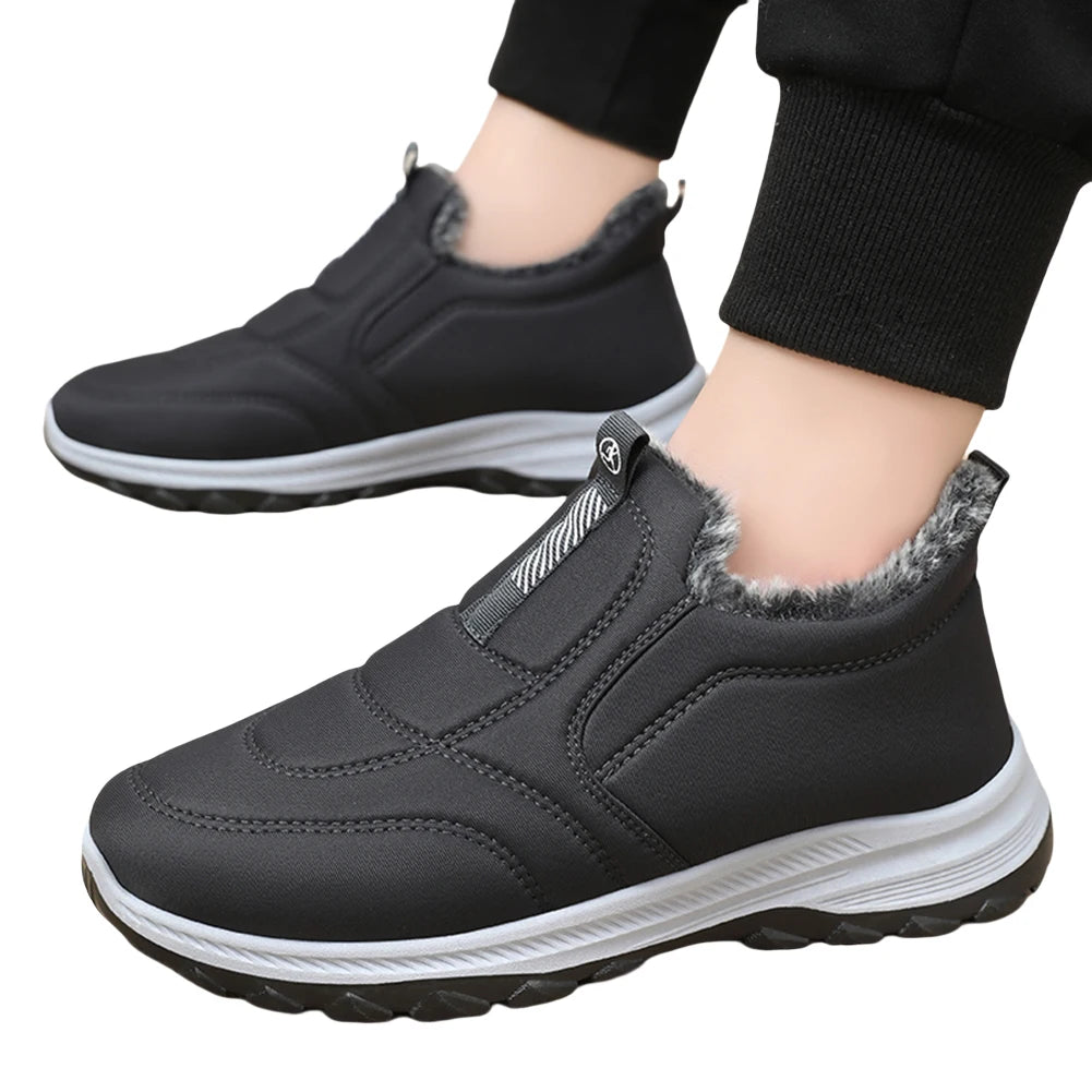 Warm Walking Shoes Non-slip Thermal Ankle Boots Comfortable Slip On Sneakers Winter Thick Fur Shoes for Outdoor Sports
