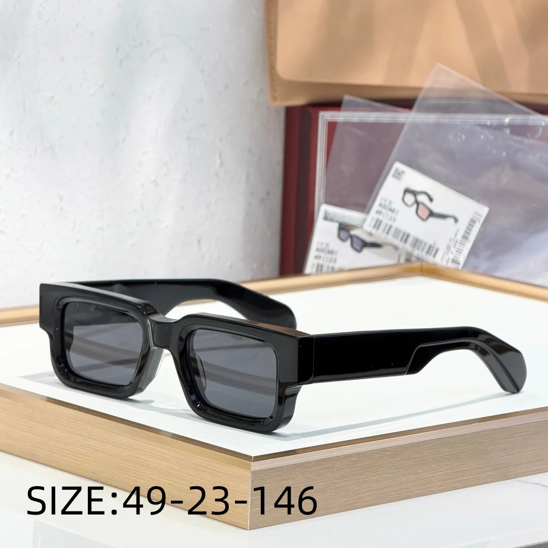 Luxury Unisex Rectangle Sunglasses Men Women Thick Acetate ASCARI New Fashion Polarized UV400 Oversized Trendy Eyewear