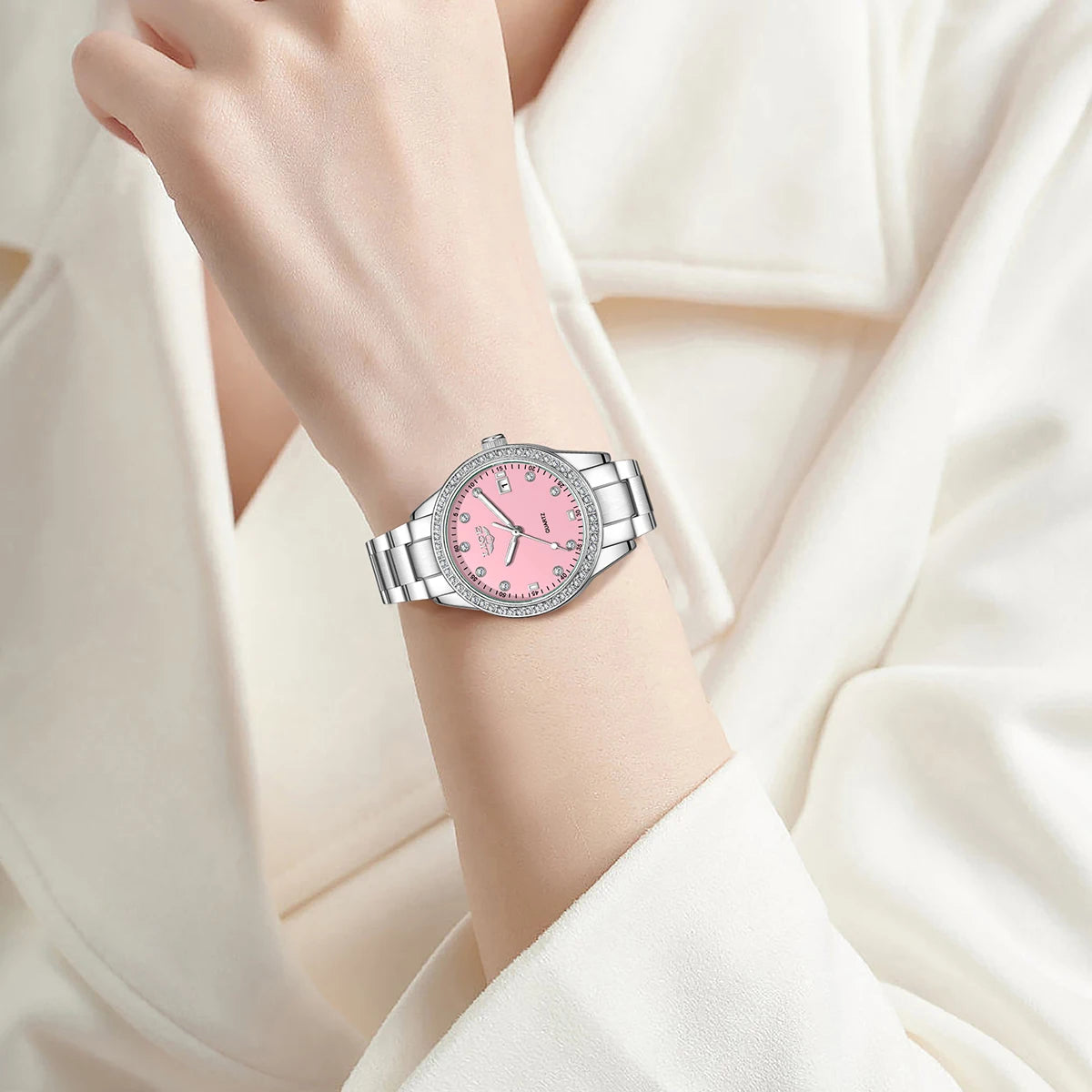 LIGE Top Brand Luxury Quartz Watches for Woman Retro Fashion Simple Elegant Calendar Casual Waterproof Diamond Women Wristwatch