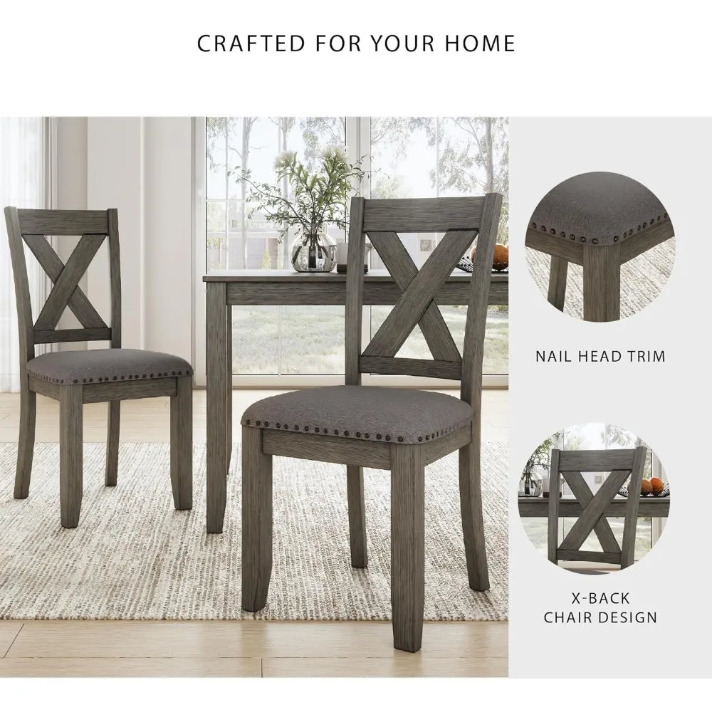 Ashley Caitbrook's Rustic 7-Piece Dining Set with Gray Table and 6 Chairs
