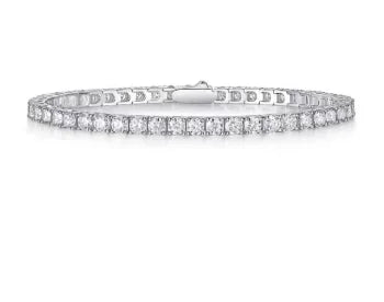 JIUZUAN Moissanite Tennis Bracelet 925 Sterling Silver 18K Gold Plated, Size Optional, Gift for Women, Comes with GRA Certificat