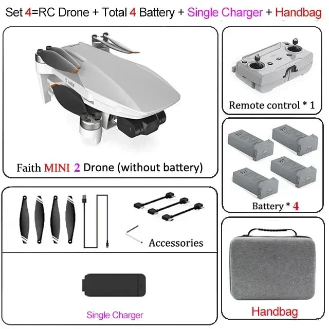 CFLY Faith 2 MINI Drone 4K HD Camera 3-Axis Gimbal 5G Wifi GPS FPV RC Quadcopter CFLY Faith MINI 2 Dron