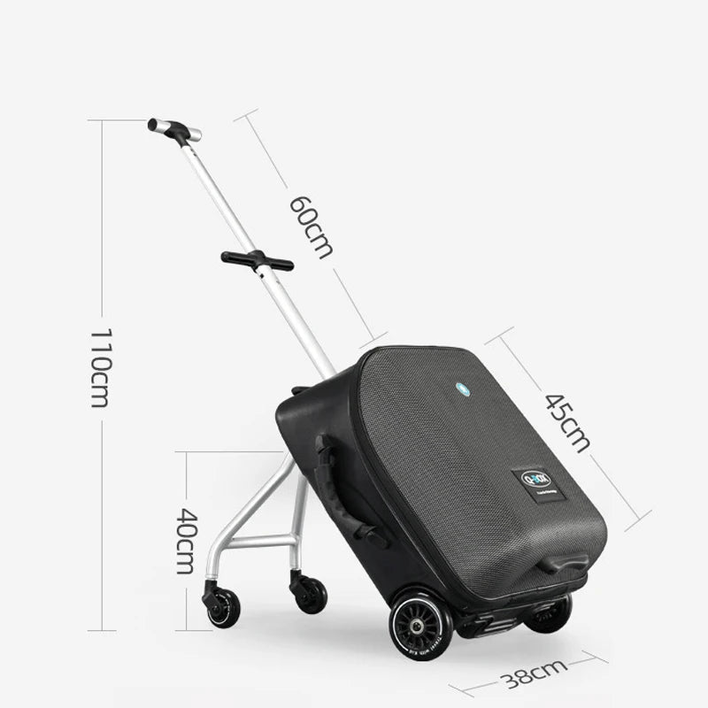 2025 Newest Children's Suitcase Can Ride and Sit Portable Rolling Luggage 20 Inches Portable and Durable