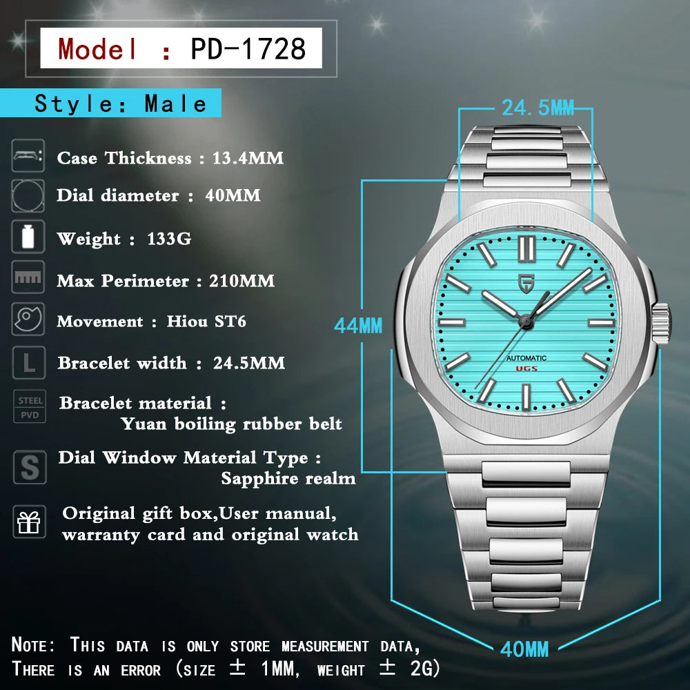 2025 New PAGANI DESIGN 40MM Men's Watches Luxury Automatic Watch For Men Mechanical WristWatch Stainless Steel Sapphire glass