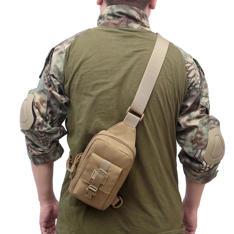 Tactical Chest Bag Outdoor Trekking Pack EDC Sports Bag Shoulder Bag Crossbody Pack Assault Pouch for Hiking Cycling Campinga