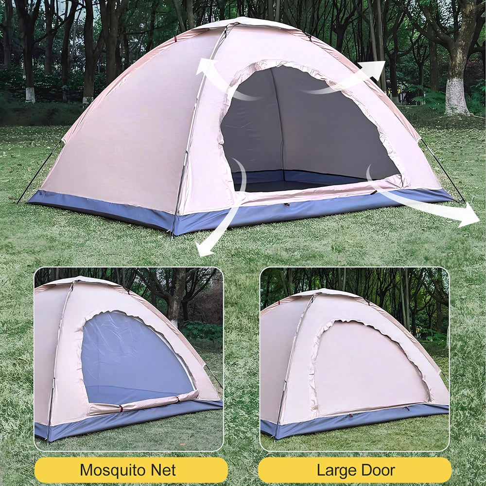 Sightseeing Tents for 2 Person, Outdoor Lightweight Camping Tent for Park, Hiking, Good Breathability Single Layer Tent