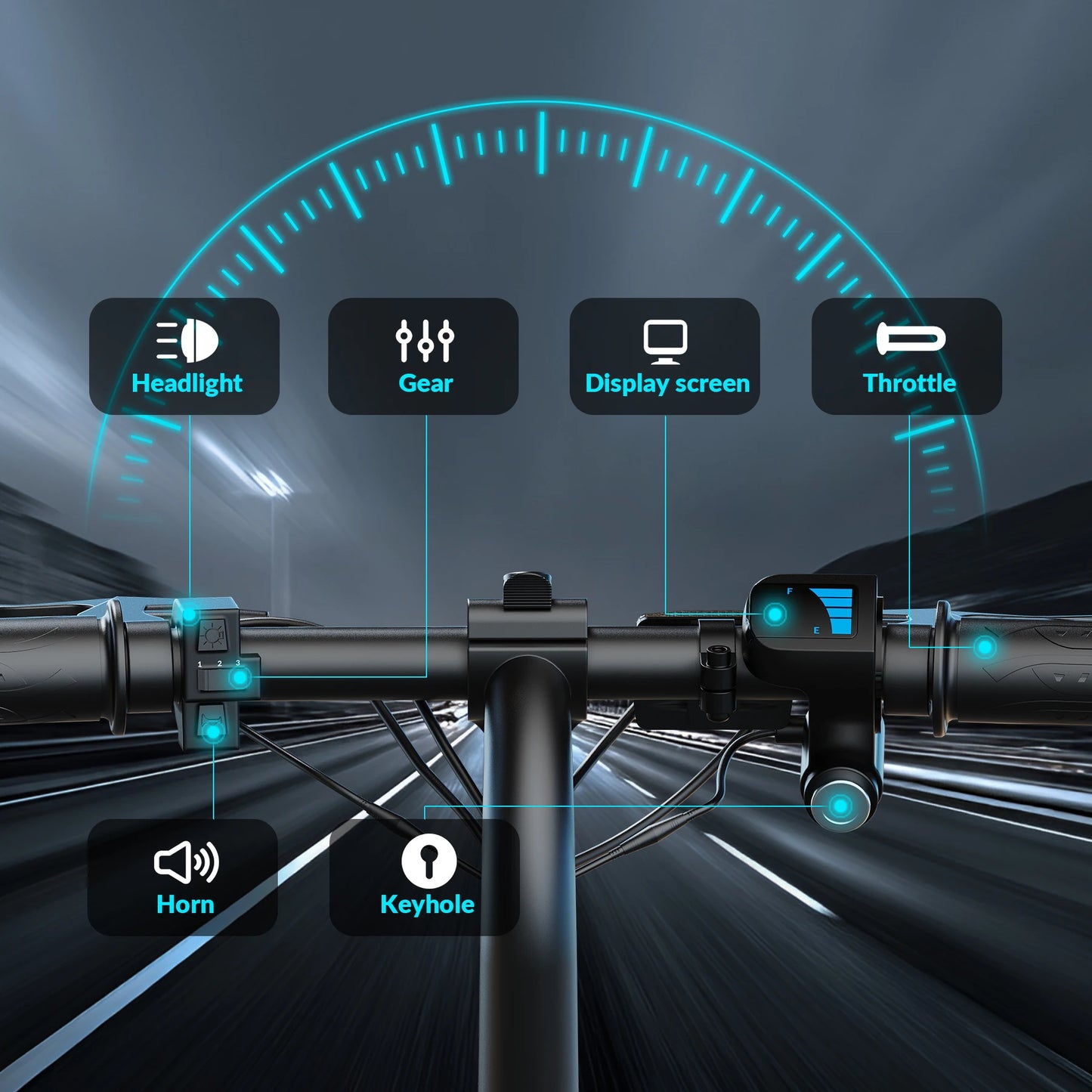 5TH WHEEL Foldable Electric Bike, 650W Peak Motor, 20MPH & 25Miles, 14" Pneumatic Tires for Commuting, Dual Disc Brakes