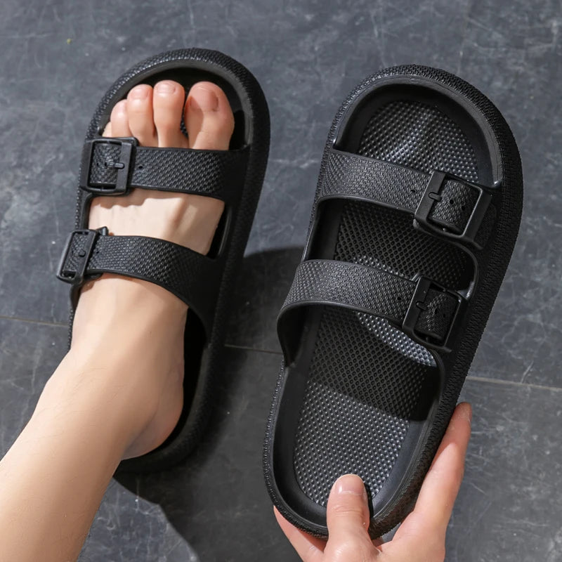 Men's Lightweight Open-Toe Slide Sandals Non-Slip Bathroom Flip Flops with Comfortable Arch Support,Trendy Casual Summer Shoes