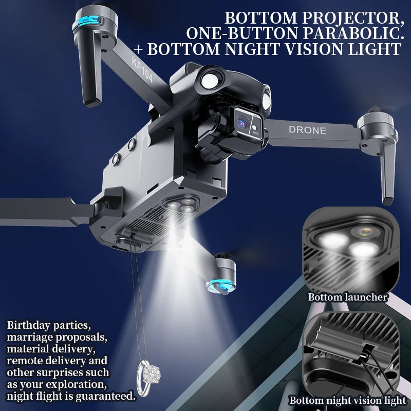 NEW KF104 MAX2 GPS Drone 4K Professional 3-Axis Gimbal Obstacle Avoidance 6KM EIS Drones With Camera Foldable RC Quadcopte